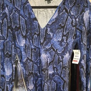 INC International Concepts Blue V-Neck Bodycon Dress
